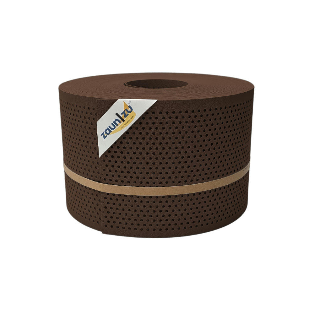 SICHTSCHUTZSTREIFEN PP Premium Gelocht 20 Prozent Streifen Braun 50m - Braun, Kunststoff (5000/19cm) - ZAUN|ZU