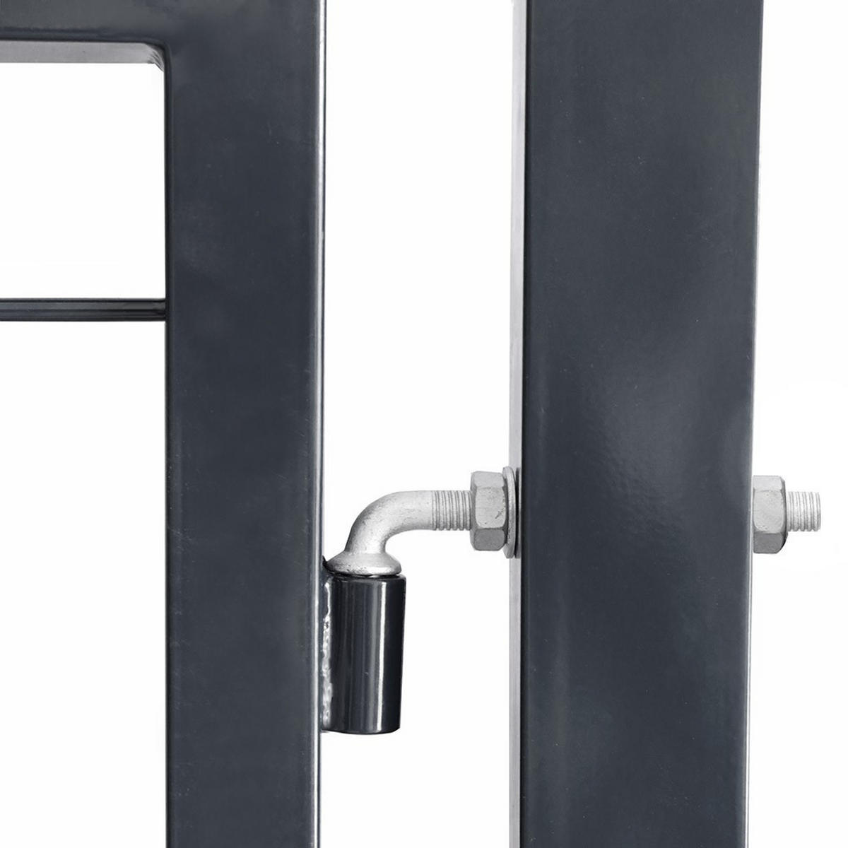 DOPPELSTABMATTEN GARTENTOR PORTARIUS - Größe: 140 cm, Farbe: Anthrazit - Anthrazit, Metall (190/6cm) - Home Deluxe