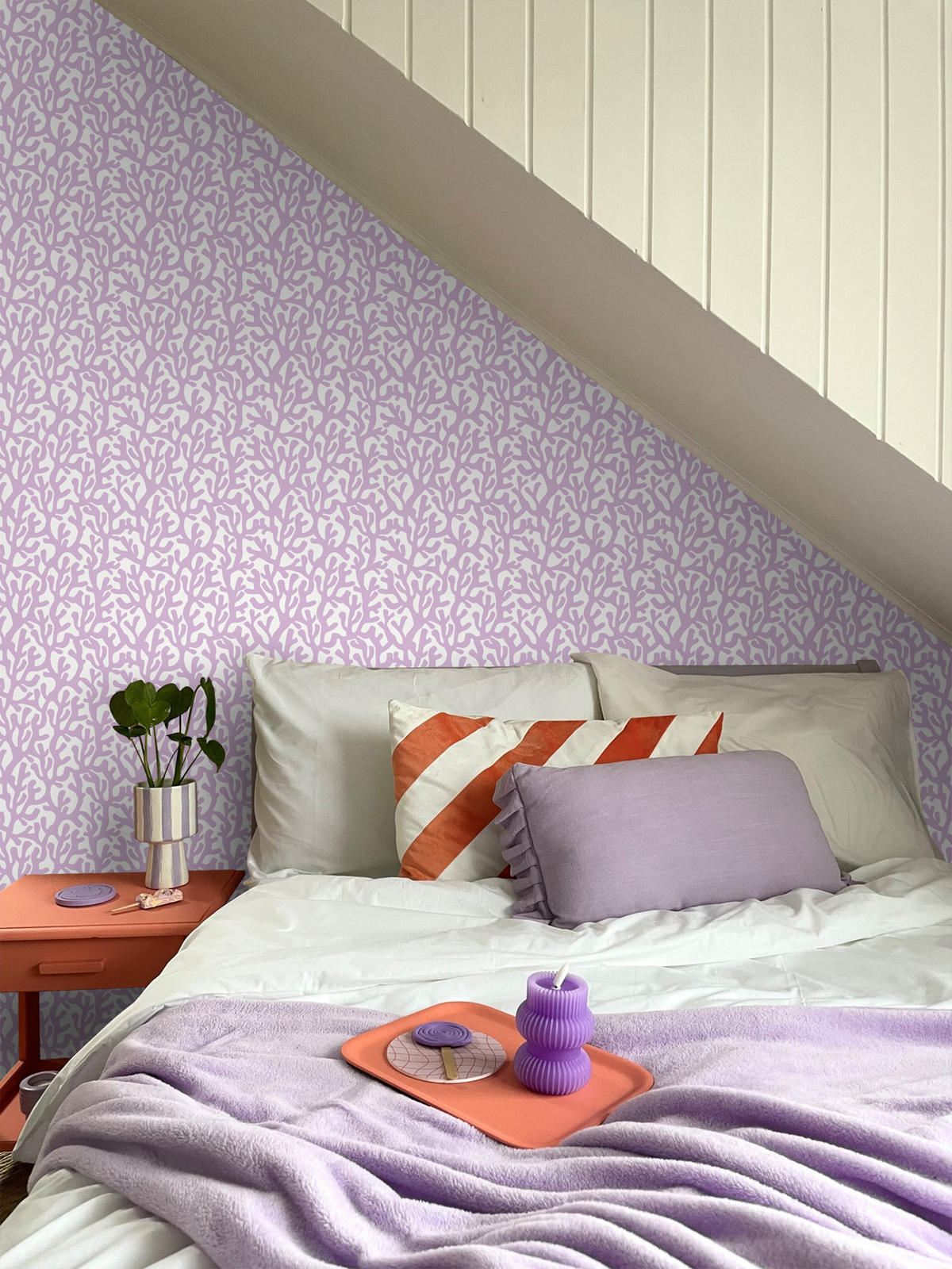 TAPETE Koralle 50 x 900 cm - Lila, Papier (50/900cm) - ESTAhome