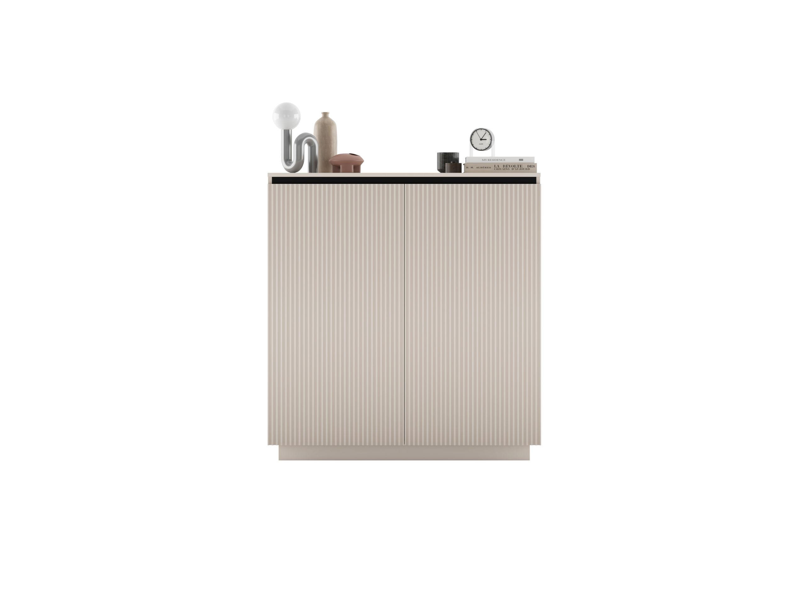 HIGHBOARD Selene 2D Kaschmir Matt 111 cm Glamour - Kaschmir, Holzwerkstoff (110.8/118/35cm) - Meble Lindner