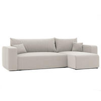 ECKSOFA Beige Cord-Stoff mit Bettkasten - Beige, Textil (248/145cm) - Idohome