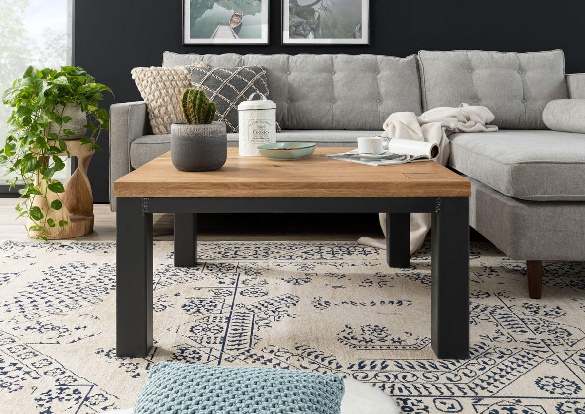 COUCHTISCH Wildeiche 90x90x45 natur geölt VILLANDERS #129 - Braun, Holz (90/90/45cm) - Massivmoebel24