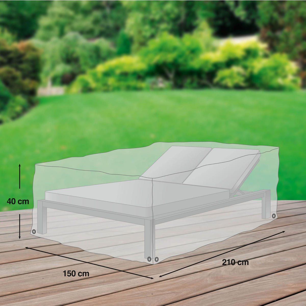 SCHUTZHÜLLE für Doppelliege SHP-20187 - Grau, Kunststoff (1/1/1cm) - mehr Garten