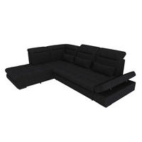 ECKSOFA Toscana Strukturstoff inkl. Schlaffunktion - Schwarz, Textil (227/279cm) - 99rooms