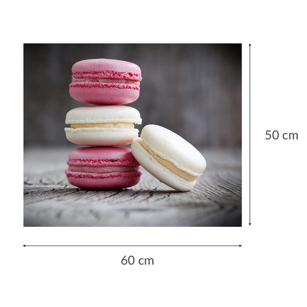 GLAS-WANDSCHUTZ Macarons 60/50/0,5 cm - Anthrazit, Glas (50/0.5/60cm) - Wenko