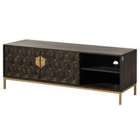 TV-BOARD Mango 145x45x50 grau geölt DIAMOND #106 - Grau, Holz (145/50/45cm) - Massivmoebel24