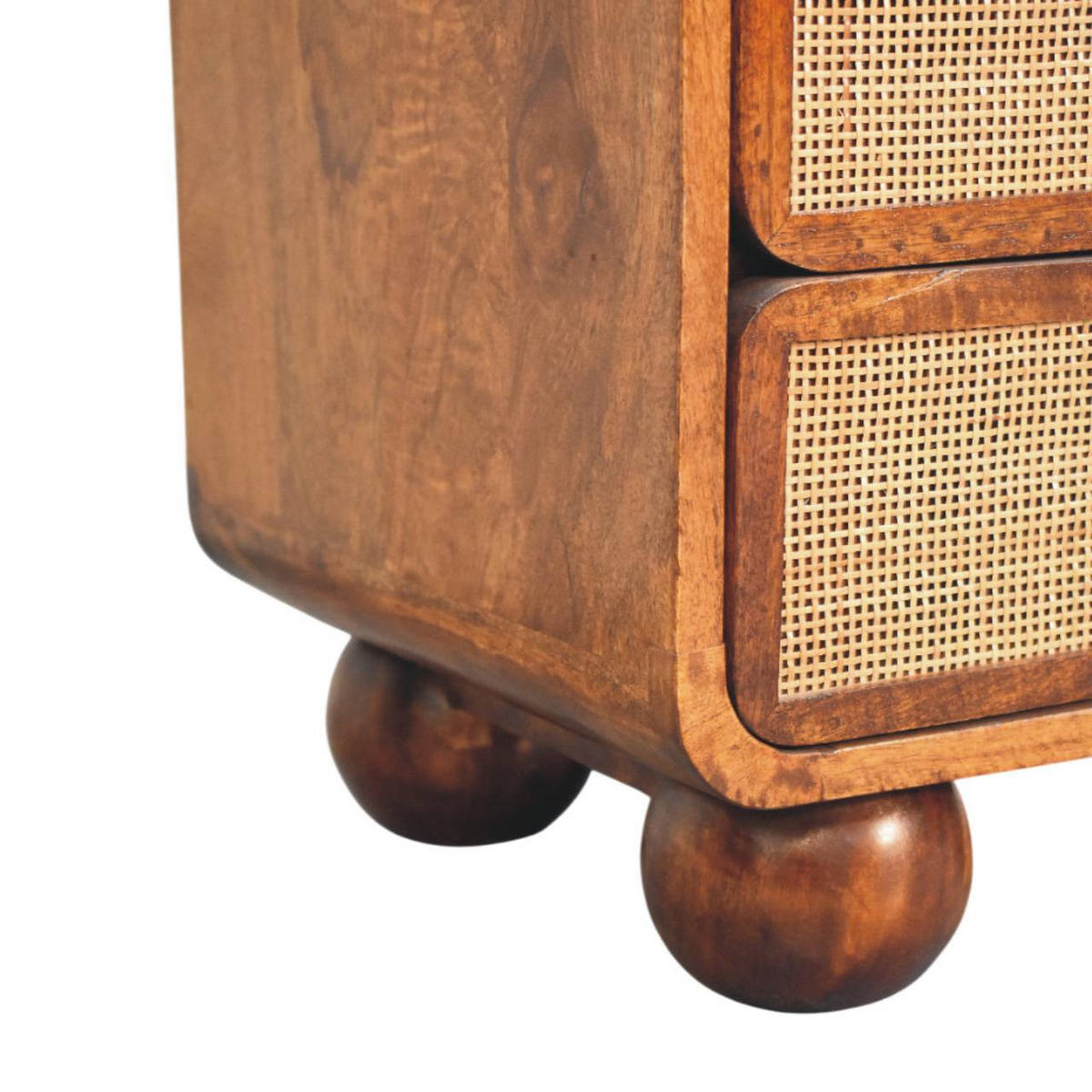 NACHTTISCH mit Kastanien-Finish, 2 Schubladen, 1 offene Ablage, dunkelbraun - Dunkelbraun, Holz (45/55/35cm) - Artisan Furniture