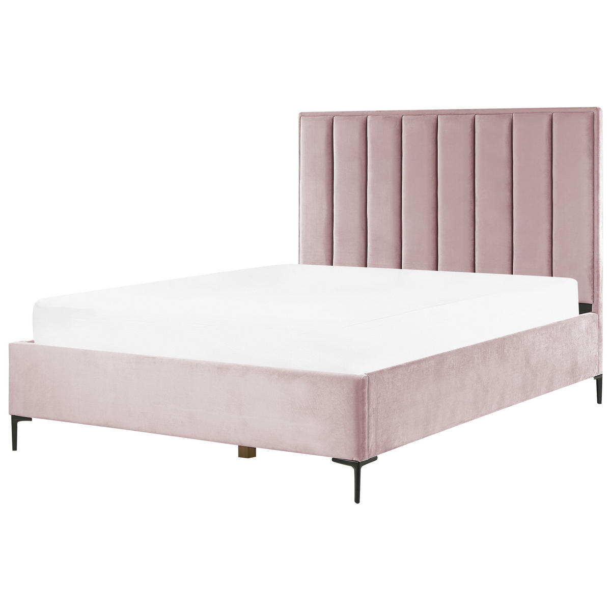 POLSTERBETT 160x200 cm Rosa Sezanne - Pink, Textil (160/200cm) - Beliani