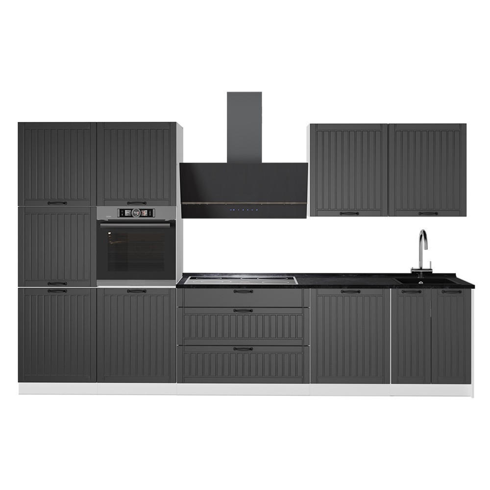 CHICINETĂ Fame-Line, Gri închis/Alb, 340 cm, AP Antracit - alb/gri închis, compozit lemnos (340/206.8/60cm) - Vicco