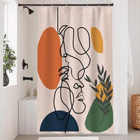 DUSCHVORHANG 120 x 180 cm abstrakt schimmelresistent wasserdicht waschbar Polyester - Multicolor, Textil (120/180cm) - MCBOSON
