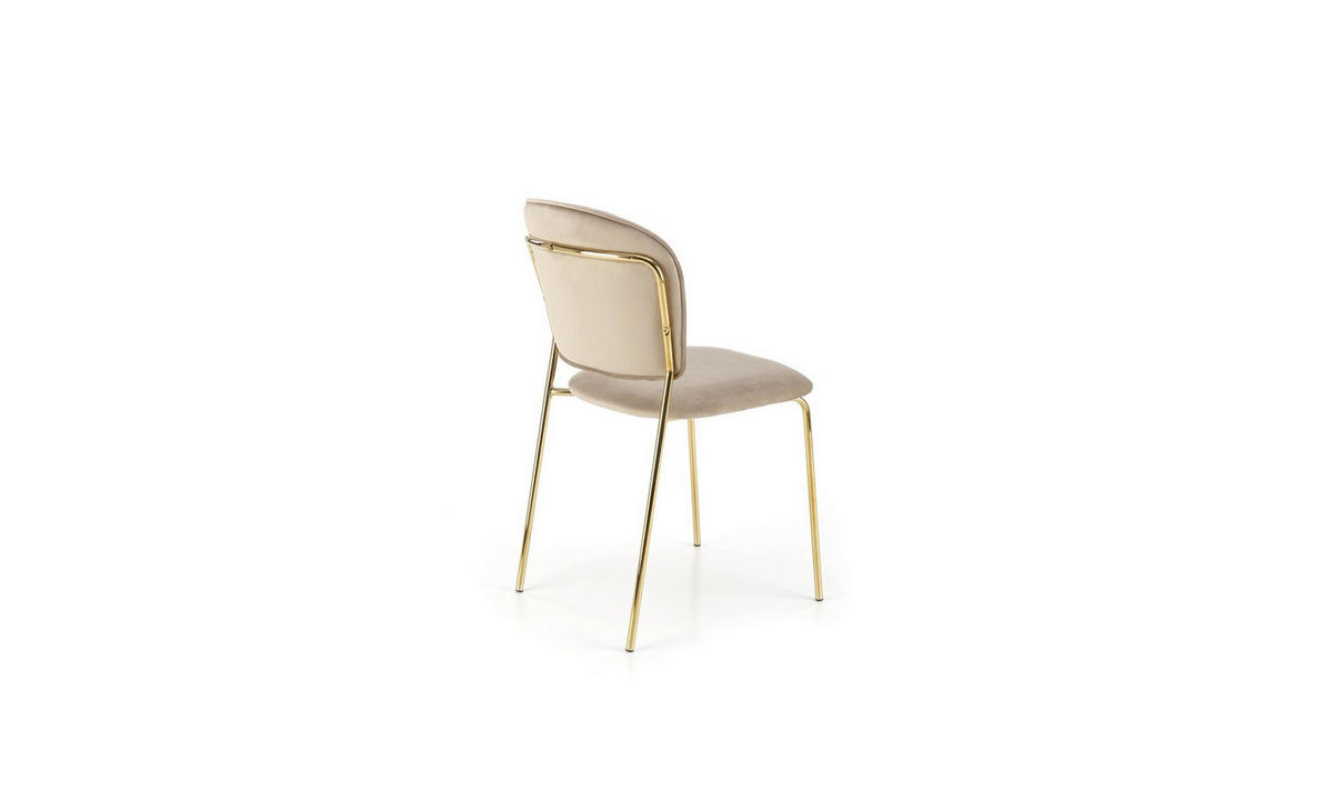 POLSTERSTUHL GLORIA 47/56/85 cm Beige/Gold - Beige/Goldfarben, Textil/Metall (47/85/56cm) - Lookway