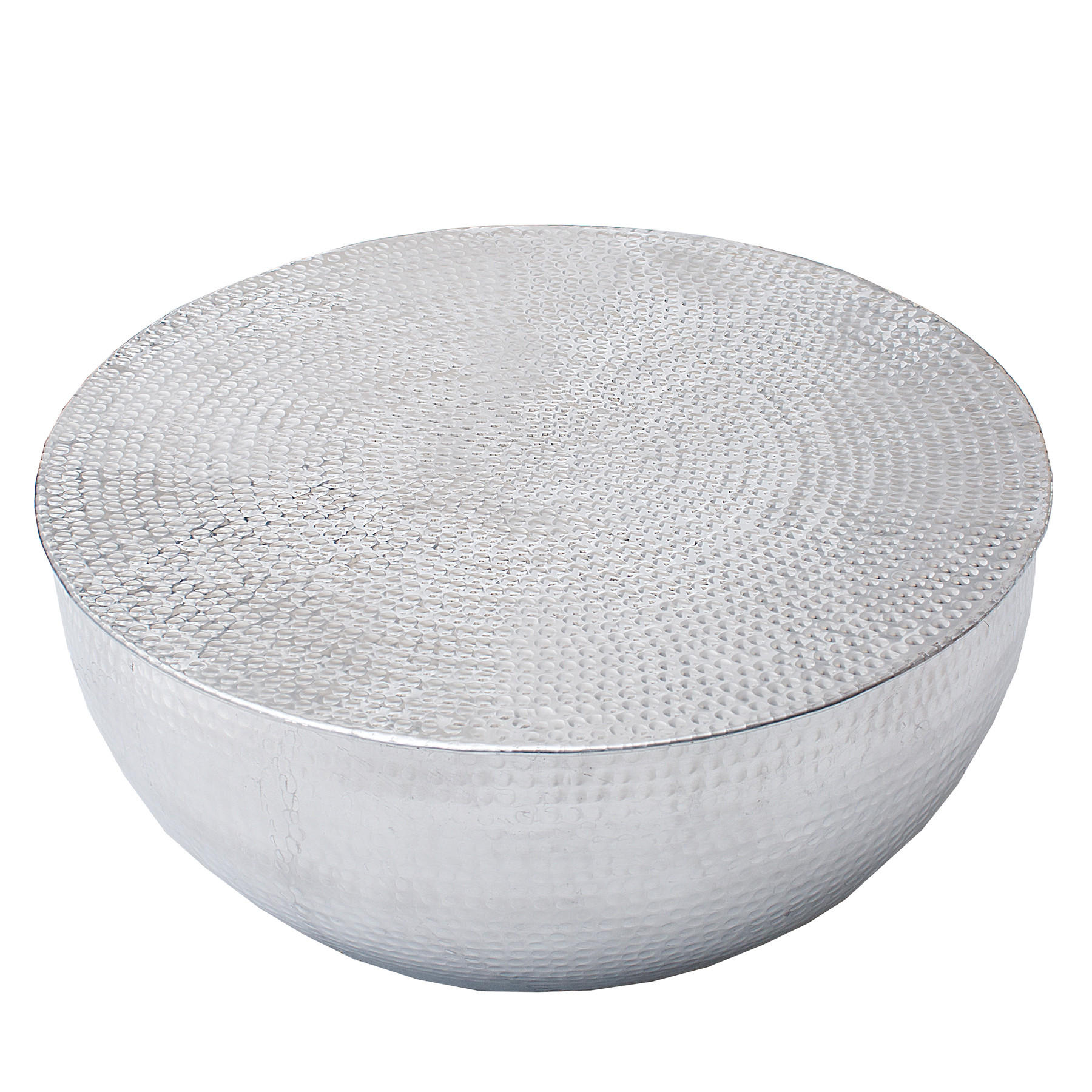 COUCHTISCH ORIENT II Aluminium rund Silber 60cm - Silberfarben/Goldfarben, Metall (60/60/30cm) - riess-ambiente