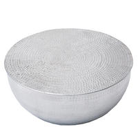 COUCHTISCH ORIENT II Aluminium rund Silber 60cm - Silberfarben/Goldfarben, Metall (60/60/30cm) - riess-ambiente