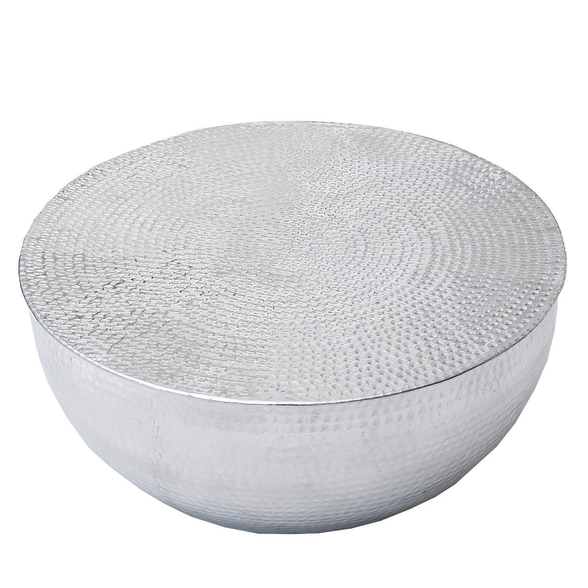 COUCHTISCH ORIENT II Aluminium rund Silber 60cm - Silberfarben/Goldfarben, Metall (60/60/30cm) - riess-ambiente