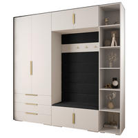 GARDEROBEN-SET 236,7/240/47 - Goldfarben/Schwarz, Holz/Kunststoff (240/236.7/47cm) - Abiks Möbel