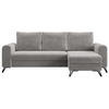 ECKSOFA Axel Velvet Hellgrau - Hellgrau/Schwarz, Textil/Metall (242/140cm) - MKS