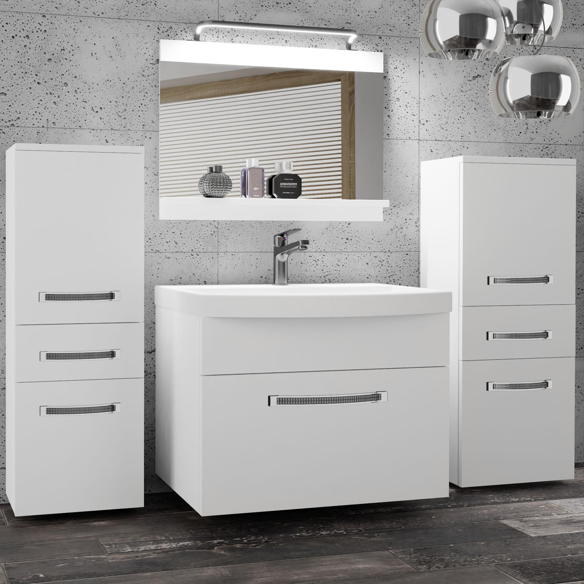 BADMÖBEL Badezimmer Weiß Matt - Weiß, Holz (140/81/40cm) - B BELINI GROUP