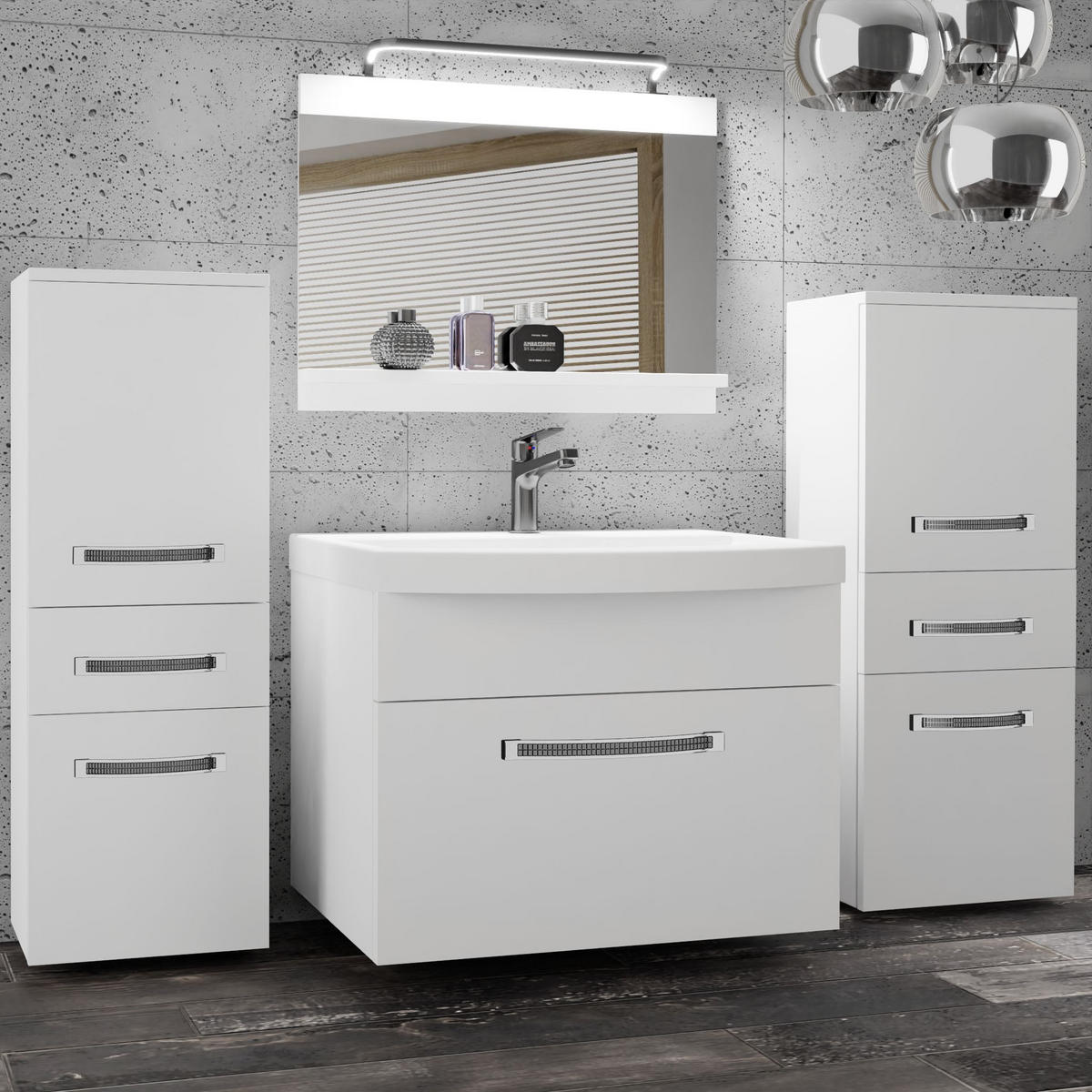 BADMÖBEL Badezimmer Weiß Matt - Weiß, Holz (140/81/40cm) - B BELINI GROUP