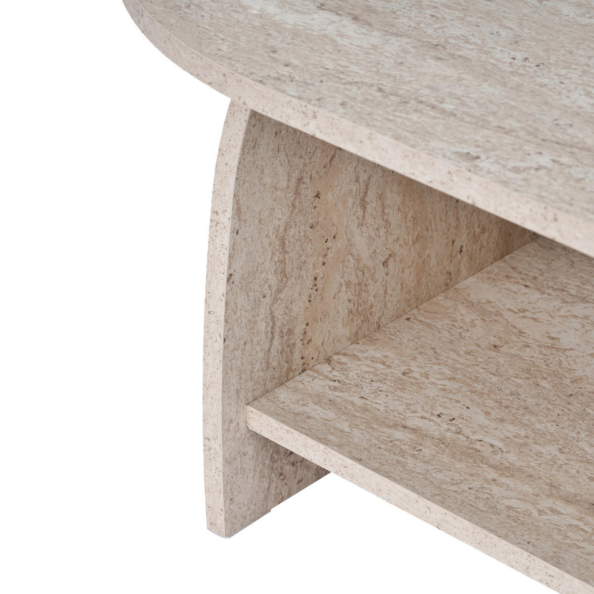 BEISTELLTISCH mit zwei Ablageflächen 60/40/110 cm - Beige, Holzwerkstoff (110/60/40cm) - Calicosy