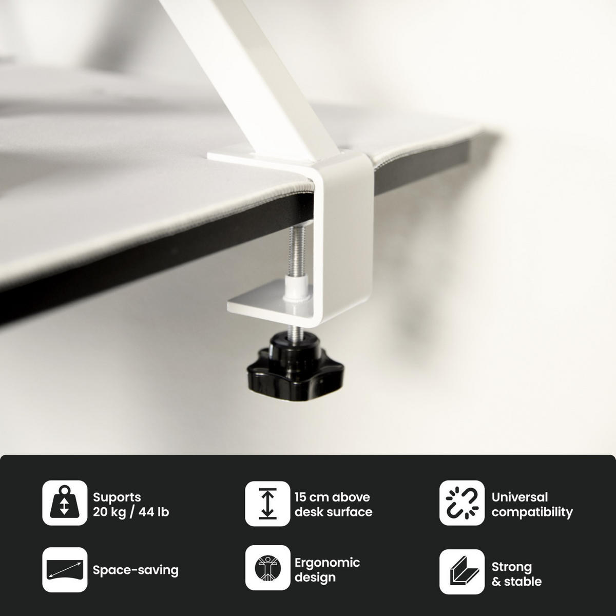 SCHREIBTISCHAUFSATZ Arena 111/23/15 cm Weiß - Weiß, Metall (23/111/15cm) - Arozzi