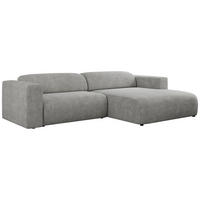 ECKSOFA PASADENA Hellgrau Struktur - Rechts Seite - Hellgrau/Schwarz, Kunststoff/Textil (180/288cm) - MKS