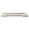WOHNLANDSCHAFT modulares Sofa Tesso-U3 - 475x160x70 cm Creme Cord - Hellgrau/Creme, Holzwerkstoff/Textil (475/70/160cm) - ALTDECOR