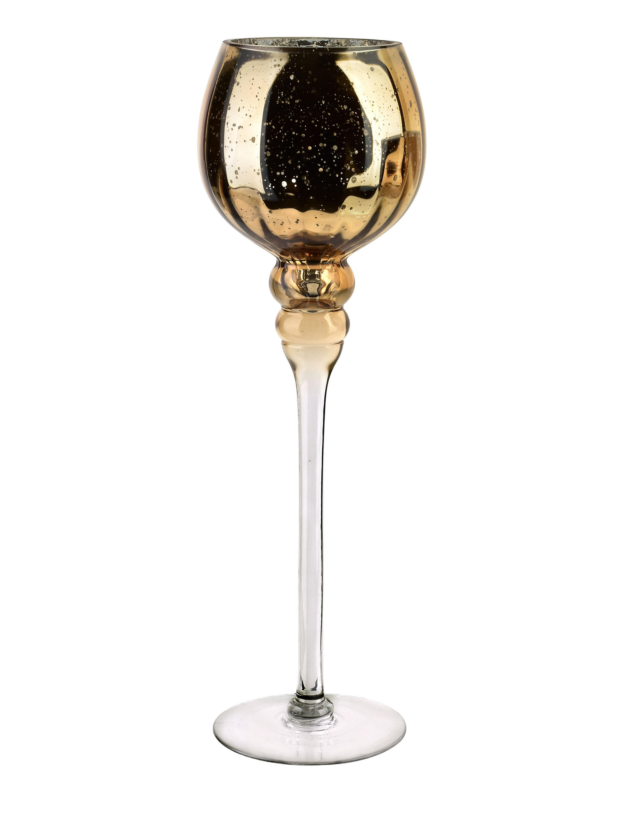 KERZENHALTER Donna Gold 16x16x42 cm Glas - Goldfarben, Glas (16/42/16cm) - Mondex