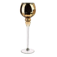 KERZENHALTER Donna Gold 16x16x42 cm Glas - Goldfarben, Glas (16/42/16cm) - Mondex