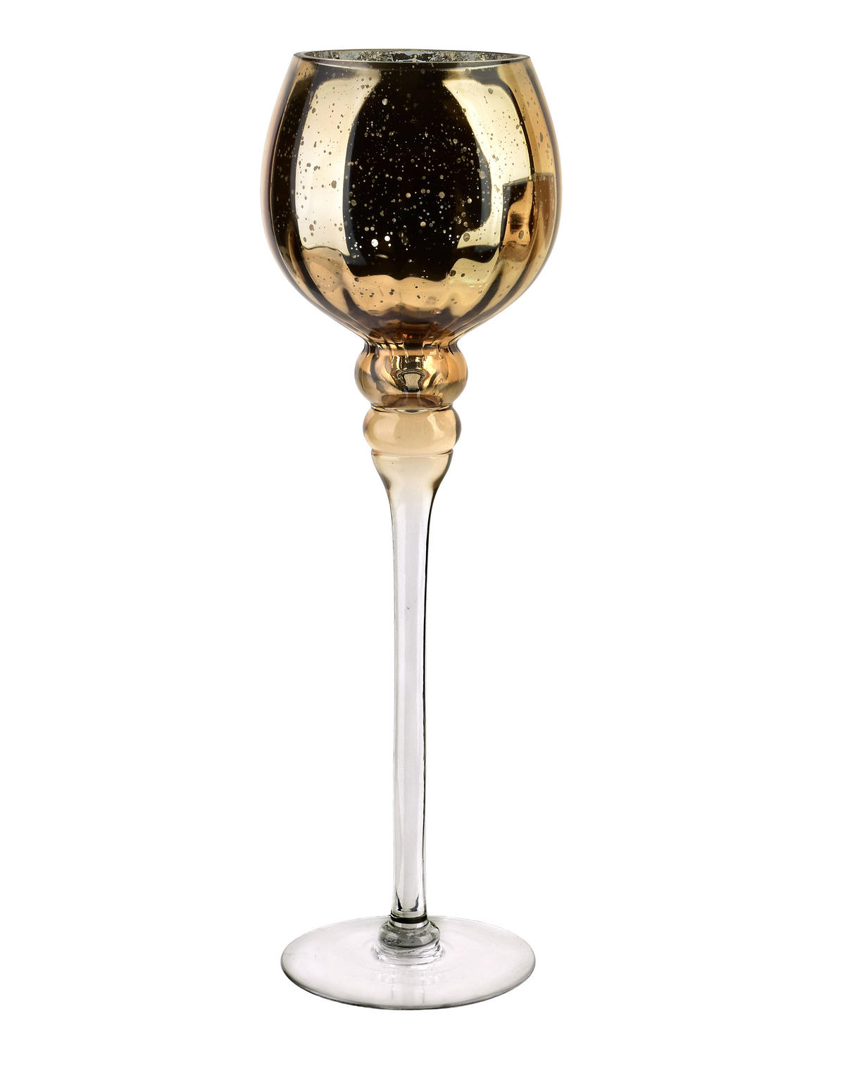 KERZENHALTER Donna Gold 16x16x42 cm Glas - Goldfarben, Glas (16/42/16cm) - Mondex