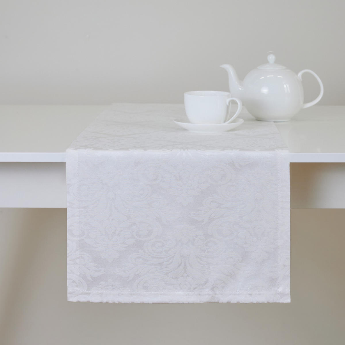 TISCHLÄUFER Cotini - Weiß, Textil (180/40/1cm) - home&you