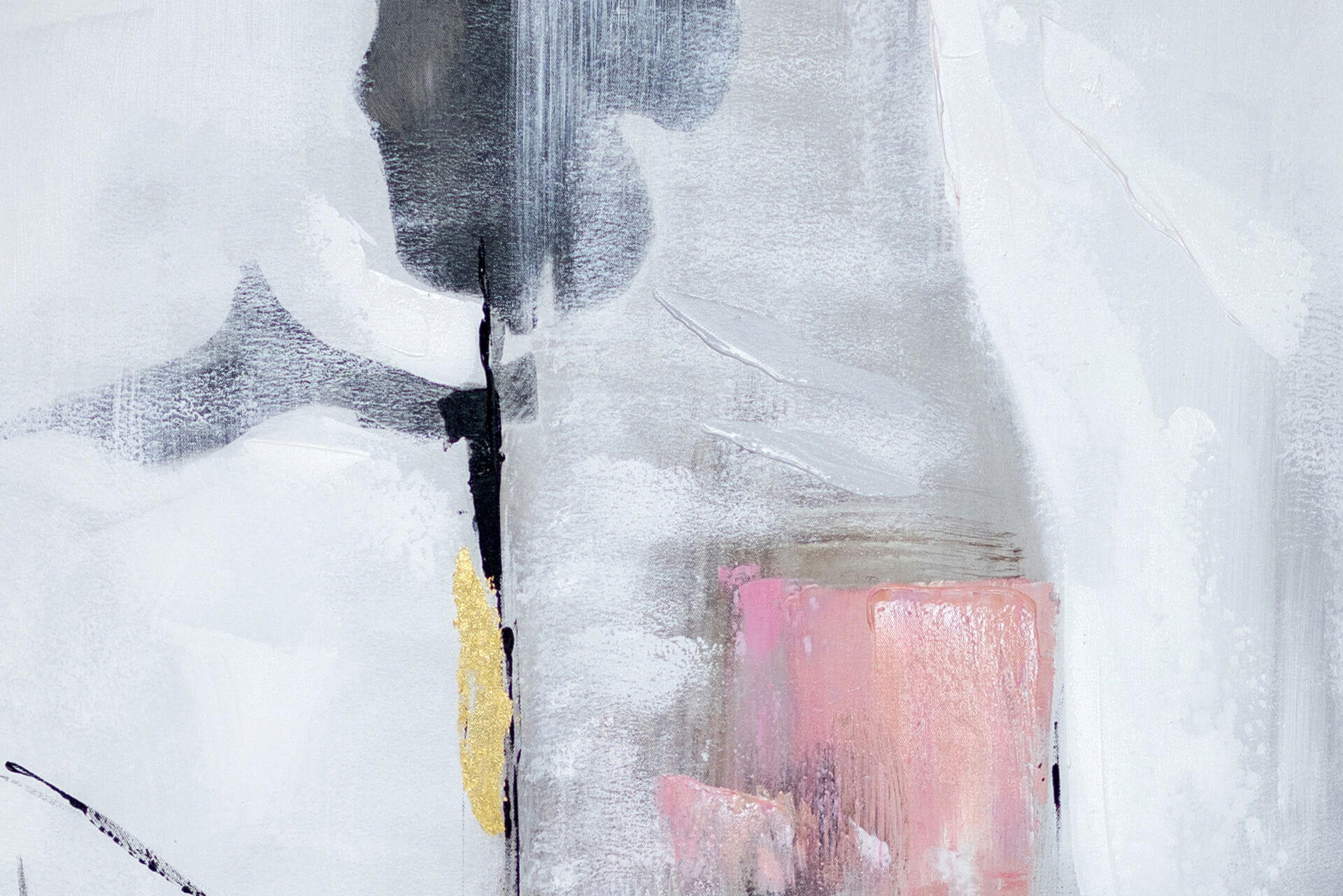 ACRYLBILD HANDGEMALT Weiß 83/123 cm - Weiß, Textil (82.5/122.5cm) - KUNSTLOFT