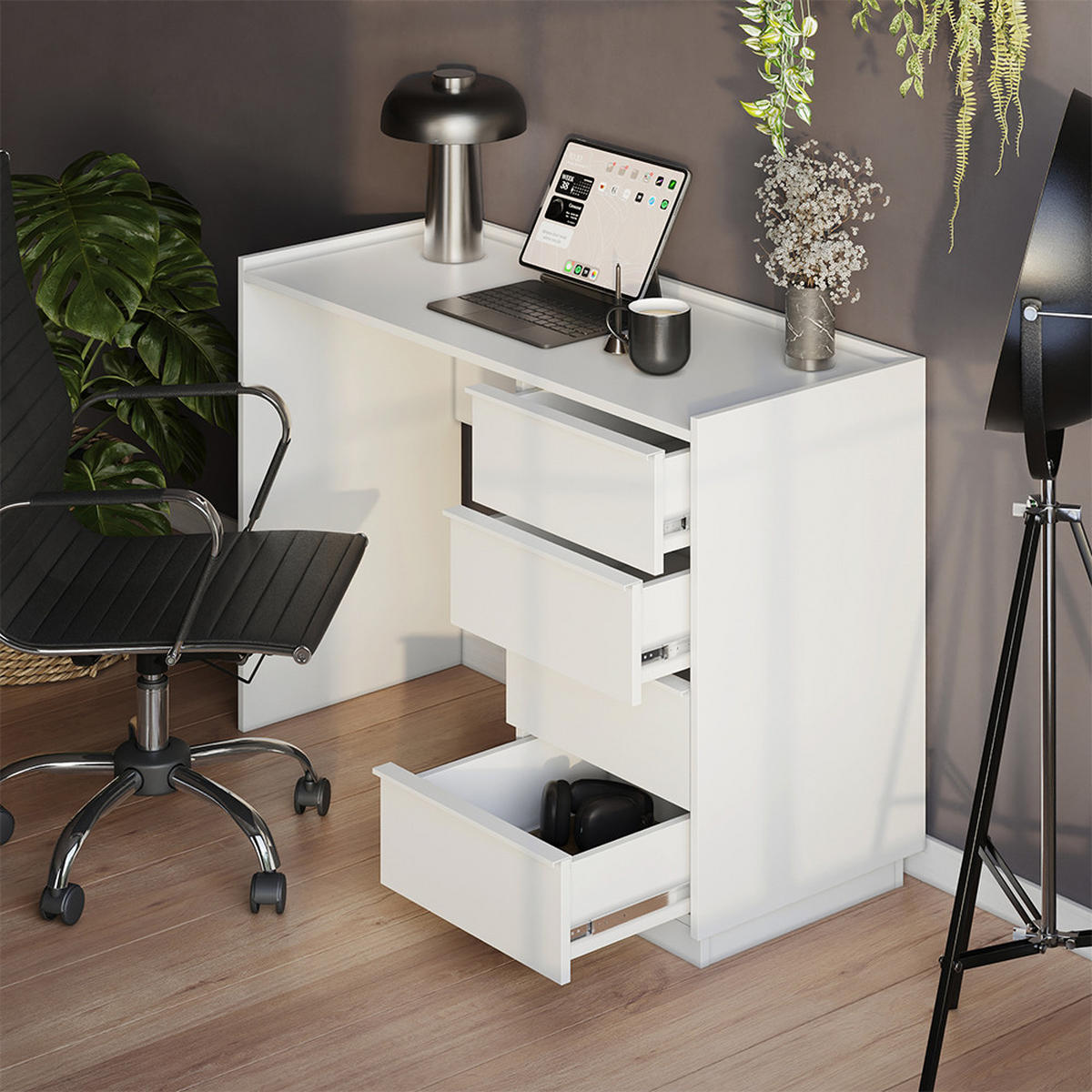 STŮL Viktoria Bílá - bílá, kompozitní dřevo (45/110/77.2cm) - Vicco