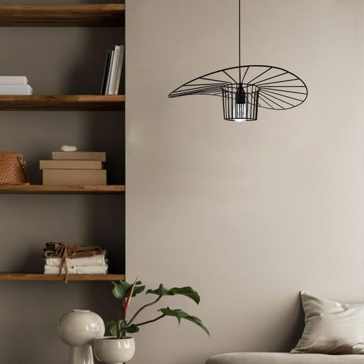 PENDELLEUCHTE Orvelte 50/24 cm - Schwarz, Metall (24/41/24cm) - Bamyum