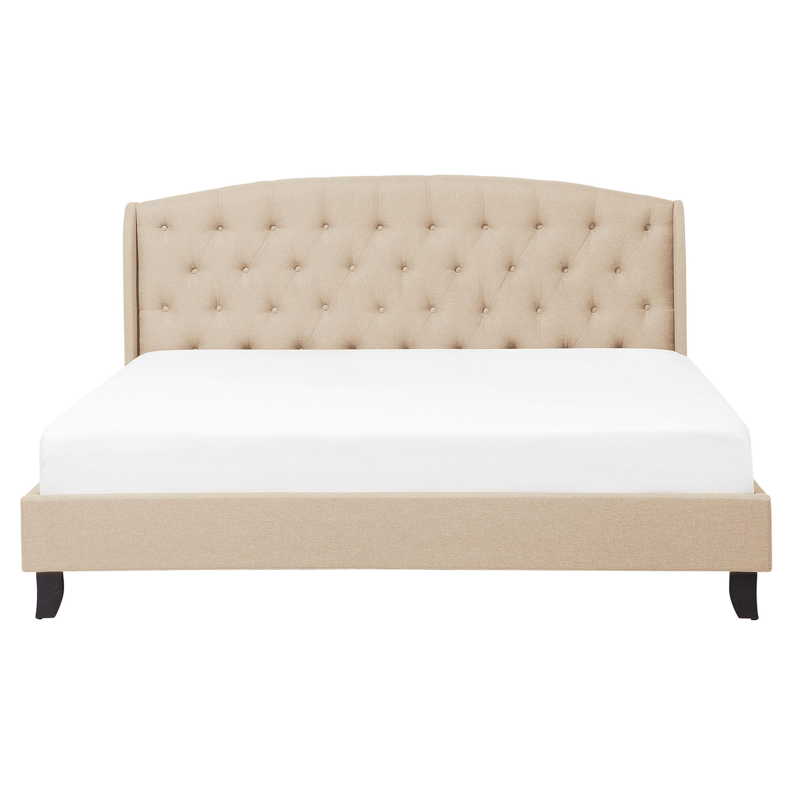 POLSTERBETT 160/200cm Beige Bordeaux - Beige, Textil (160/200cm) - Beliani