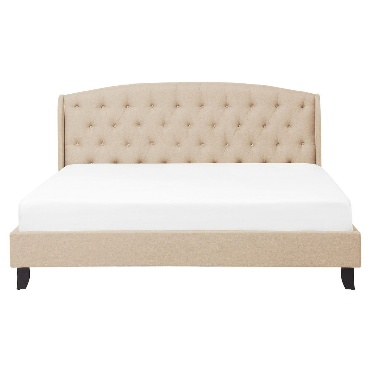 POLSTERBETT 160/200cm Beige Bordeaux - Beige, Textil (160/200cm) - Beliani