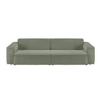 SOFA SAMU Grün Cord - Schwarz/Grün, Textil (236/72/106cm) - KAWOLA