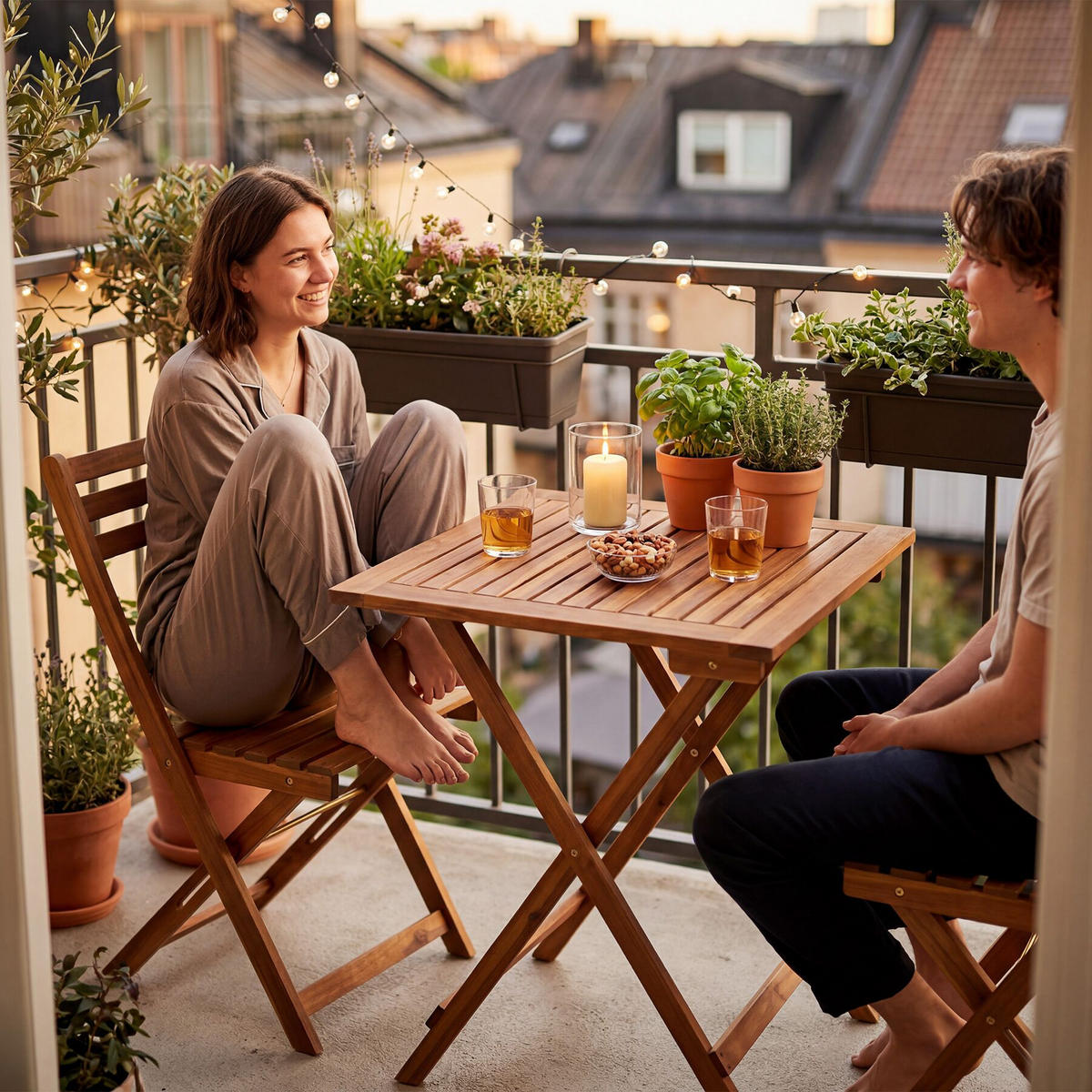 BISTROSET Sóller, massives Akazienholz, braun - Braun, Naturmaterialien/Holz - tectake