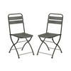 2ER Set Gartenstühle klappbar - Metall - Anthrazit Grau - MIRMANDE von MYLIA - Anthrazit, Metall (43/87/52.5cm) - Vente-Unique
