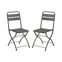 2ER Set Gartenstühle klappbar - Metall - Anthrazit Grau - MIRMANDE von MYLIA - Anthrazit, Metall (43/87/52.5cm) - Vente-Unique