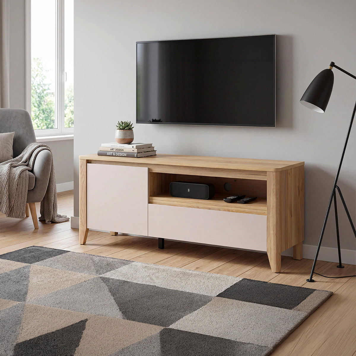 TV STOLÍK Samara Drevo - béžová, kompozitné drevo (161/64.5/42.5cm) - Petits-meubles