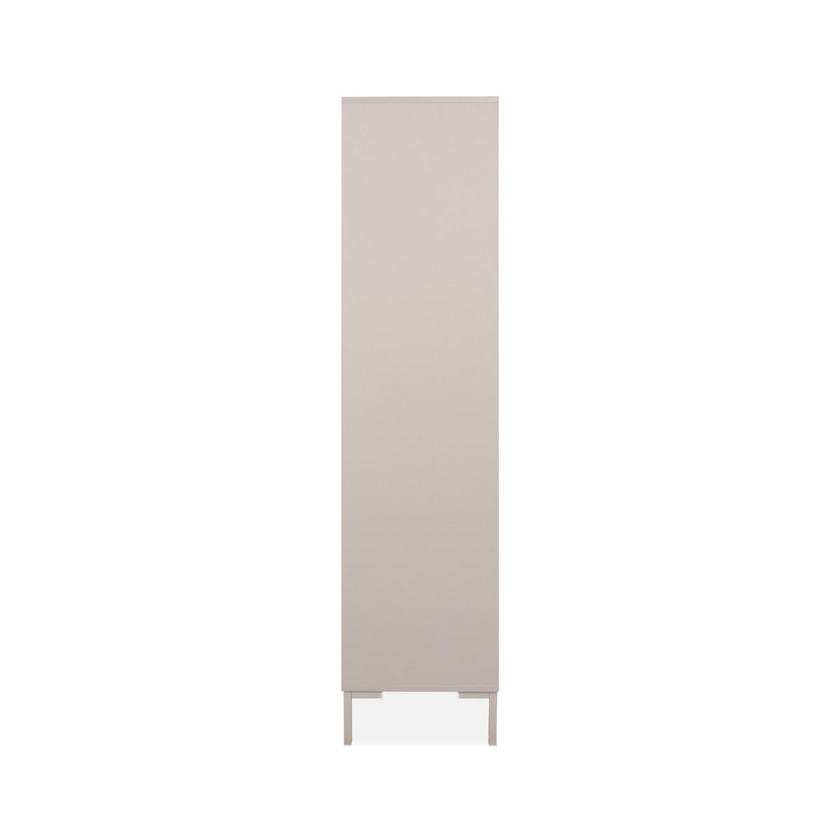 NERIO Knihovna se 3 policemi a 2 zásuvkami v kašmírové barvě, výška 165 cm - béžová, kompozitní dřevo (40/165/77.5cm) - Calicosy