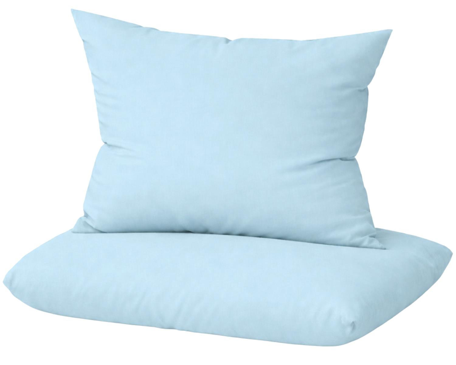 KISSENBEZUG Mako Satin 80x80 cm aus 100% Baumwolle, Kopfkissenbezug 80 x 80 im 2er Set - Hellblau - Hellblau, Textil (80/80cm) - Carpe Sonno