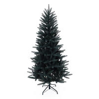 KÜNSTLICHER Weihnachtsbaum 185 cm, Dunkelgrün mit Metallständer - Grün, Kunststoff (185cm) - Hometopia