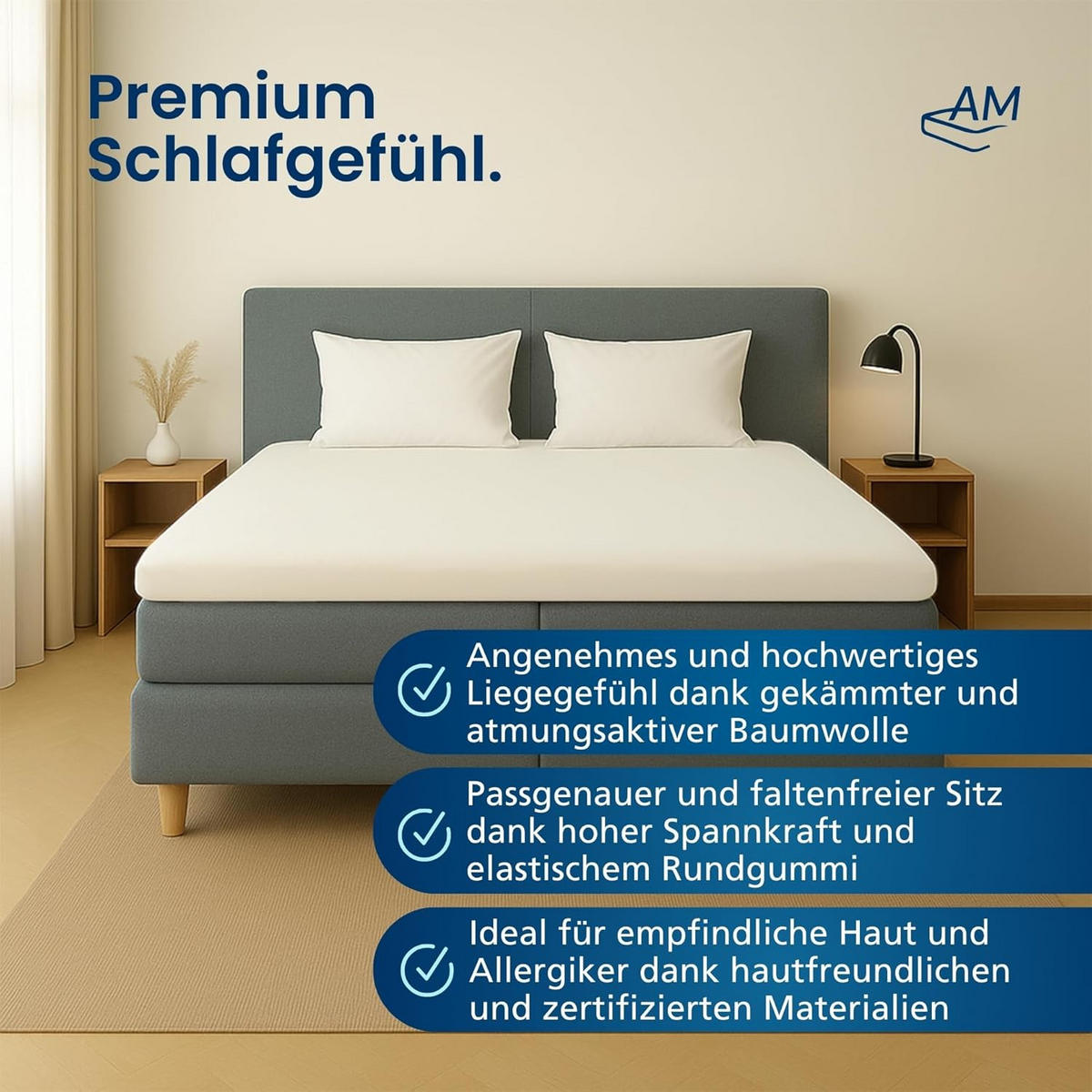 SPANNBETTLAKEN BOXSPRING 140/200/33 cm Creme - Creme, Textil (140/200cm) - AM Qualitätsmatratzen