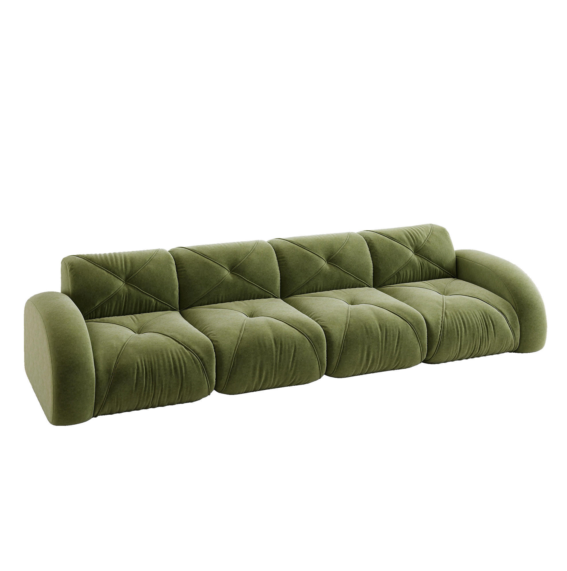 Flora Grace Sofa Grün 95x76x358 cm