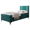 BOXBETT Ono 1, Setite: Rechts - Türkis/Schwarz, Holz/Textil (80/200cm) - MIRJAN24