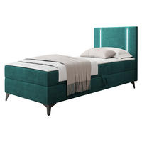 BOXBETT Ono 1, Setite: Rechts - Türkis/Schwarz, Holz/Textil (80/200cm) - MIRJAN24