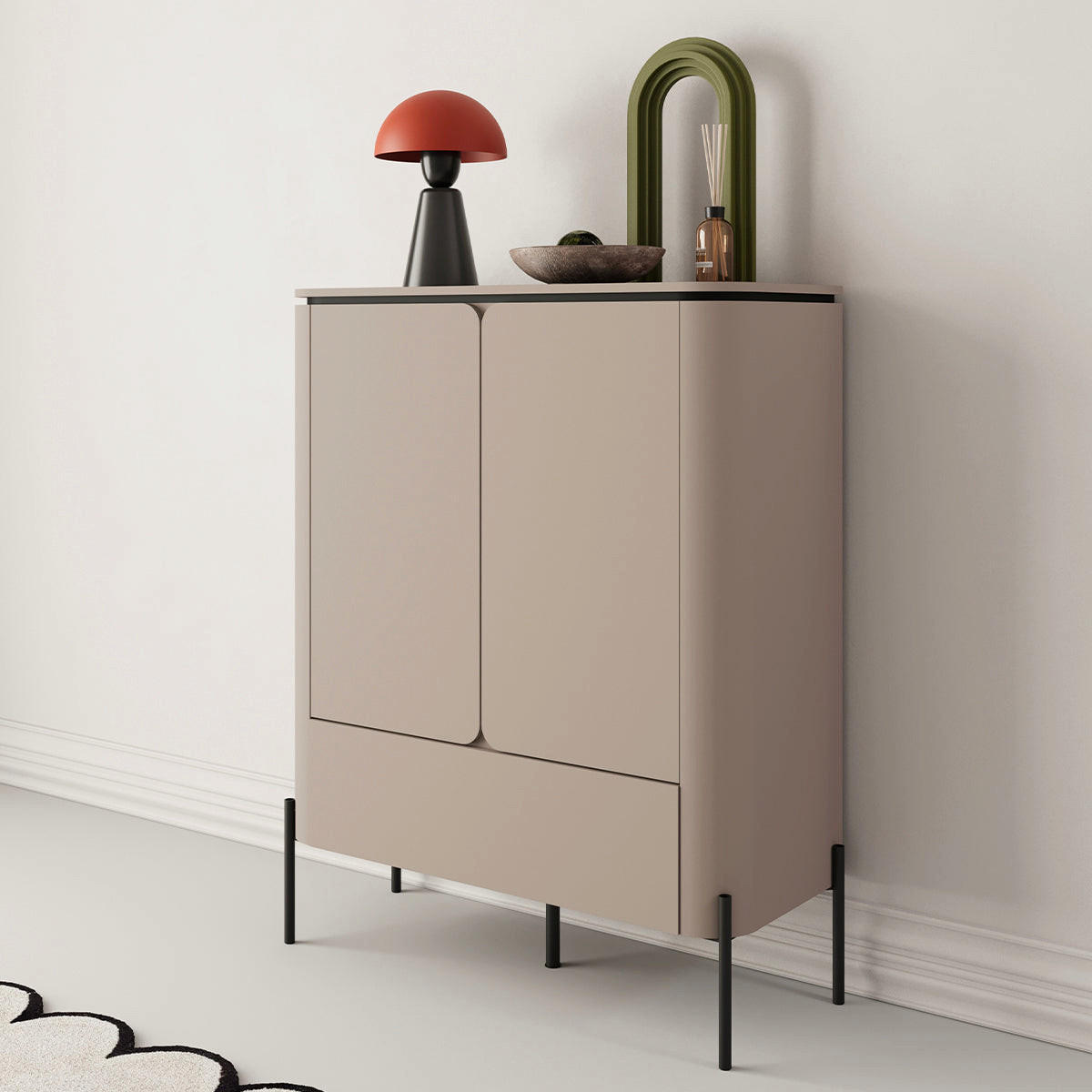 ŠIROKÁ KOMODA Krtko - taupe, kompozitné drevo (98/123.2/39.5cm) - Petits-meubles