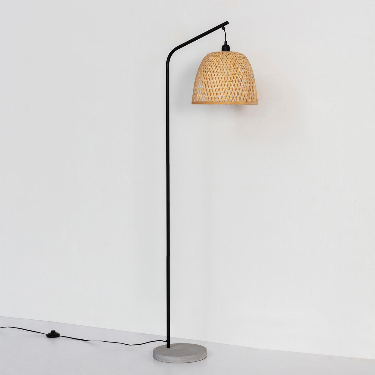 STEHLEUCHTE 50/30/156 Umiko - Beige, Naturmaterialien (30/50/156cm) - VS Venta-stock