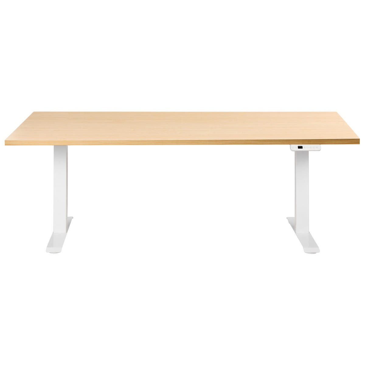 SCHREIBTISCH elektrisch höhenverstellbar 180/72 cm Hellbraun/Weiß Destines - Hellbraun/Braun, Holzwerkstoff/Metall (72/180/63cm) - Beliani
